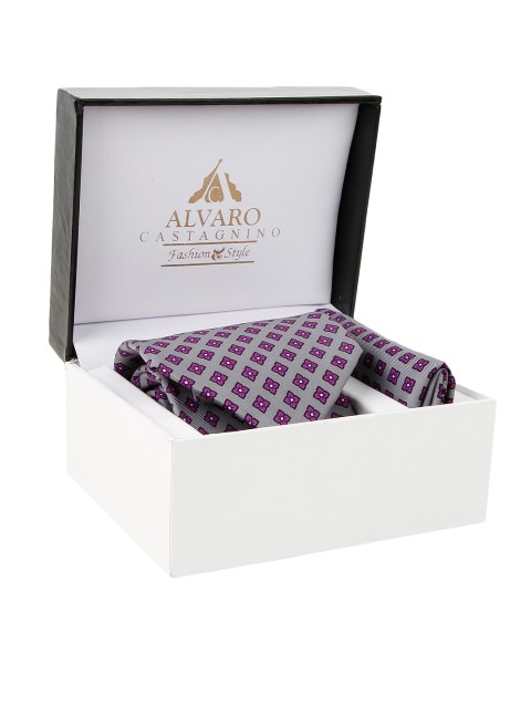 

Alvaro Castagnino Men Purple Printed Accessory Gift Set