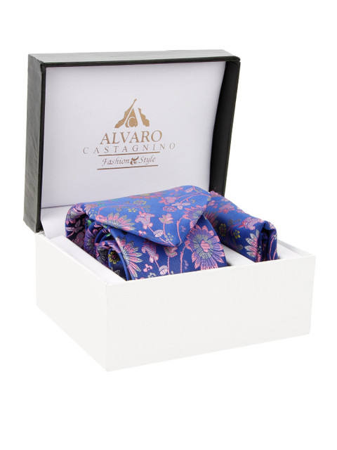 

Alvaro Castagnino Blue Embroidered Accessory Gift Set