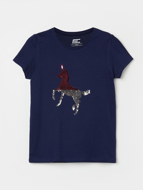 

Fame Forever by Lifestyle Girls Navy Blue Pure Cotton Top