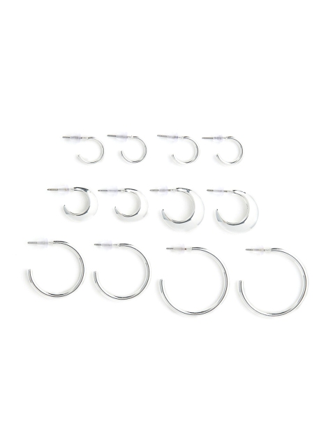 

H&M Silver-Toned 6 Pairs Hoop Earrings