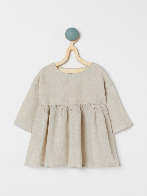 

H&M Girls Beige Linen Dress