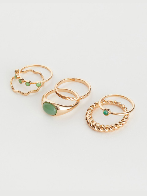 

H&M Women Green & Gold-Toned 6-Pack Rings