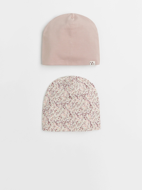 

H&M Girls Pink & Multicoloured 2-pack cotton hats