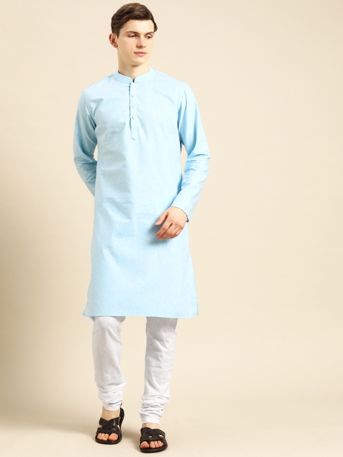 

Anouk Men Blue Pure Cotton Kurta with Churidar