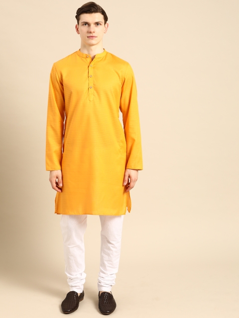 

Anouk Men Yellow Solid Kurta with Churidar