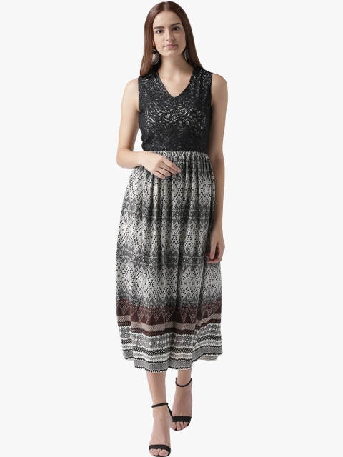 

DODO & MOA Black Self Design Midi Dress