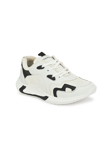 

JOKATOO Men White & Black Mesh Walking Shoes