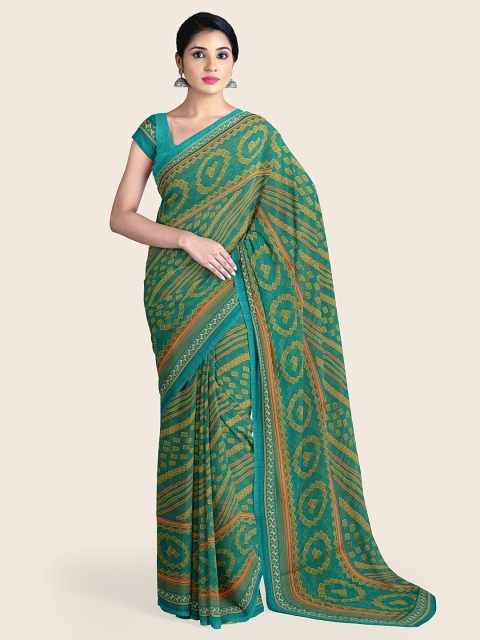 

Pothys Green & Beige Ethnic Motifs Printed Saree