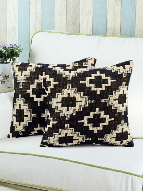 

Saral Home Black Set of 2 16'' x 16'' Square Cushion Covers