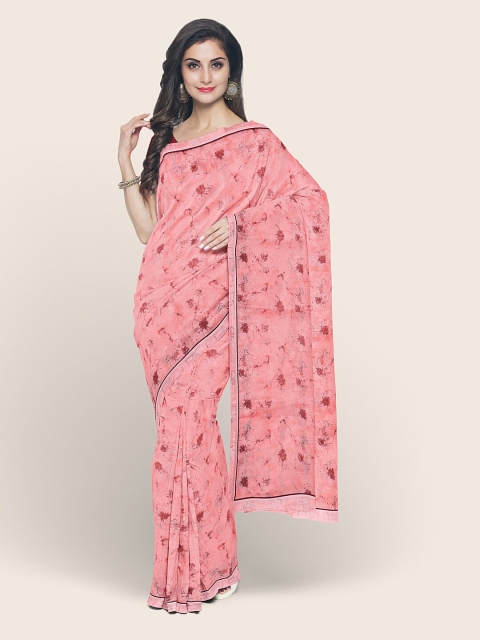 

Pothys Pink & Maroon Floral Saree