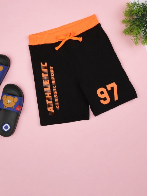 

ZION Boys Black Typography Printed Outdoor Sports Shorts