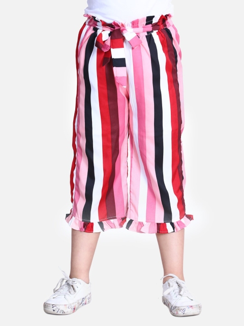 

Cutiekins Girls Multi Color Striped Regular Fit Capris