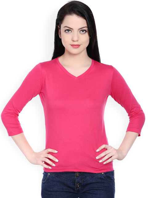 

Style Quotient Women Pink Solid T-shirt