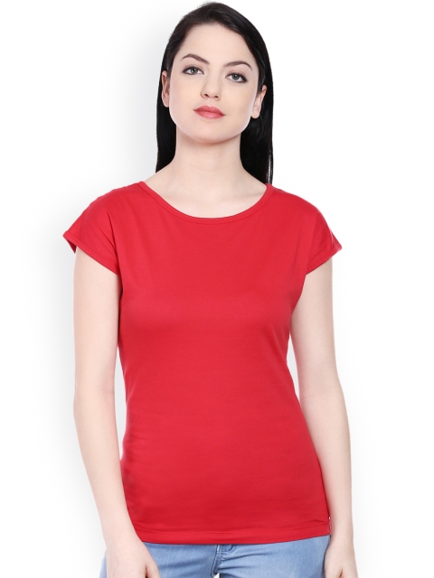

Style Quotient Women Red Solid T-shirt