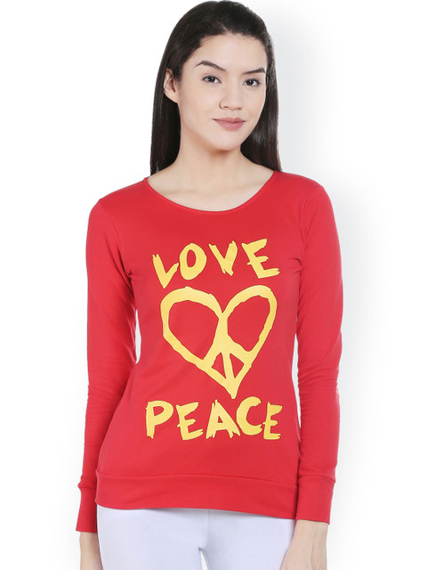 

Style Quotient Women Red Printed Round Neck T-Shirt