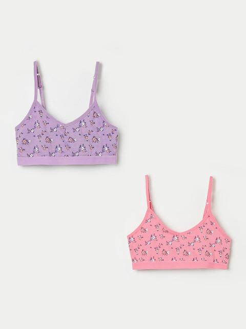 

Fame Forever by Lifestyle Pack Of 2 Pink & Purple Floral Printed Bra