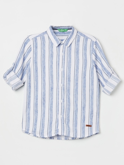 

Bossini Boys Blue & White Multi Striped Casual Shirt