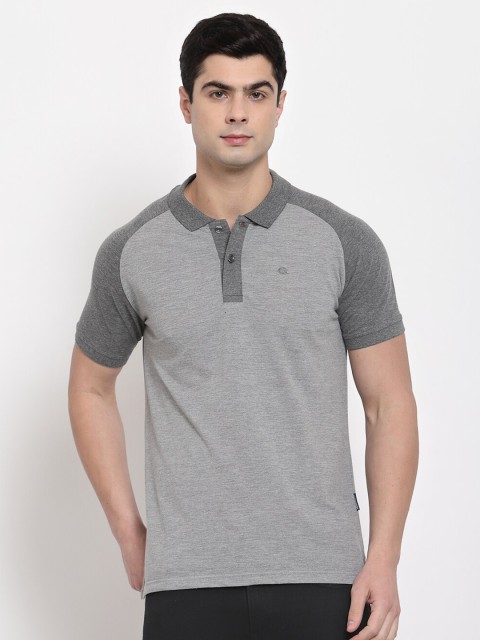 

Allen Cooper Men Grey Polo T-shirt