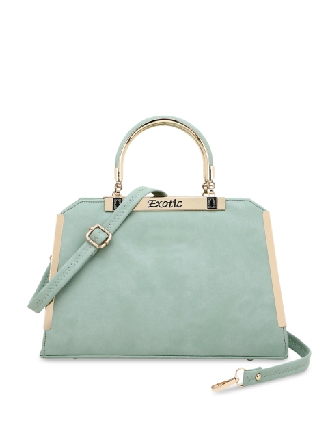 

Exotic Sage Green Solid Structured Handheld Bag