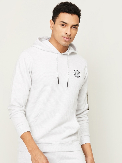 

Bossini Men White Hooded Sweatshirt