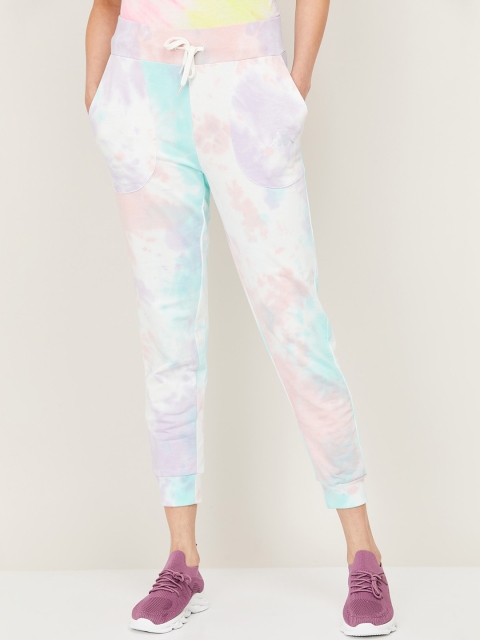 

Kappa Women White & Blue Dyed Slim-Fit Pure Cotton Joggers