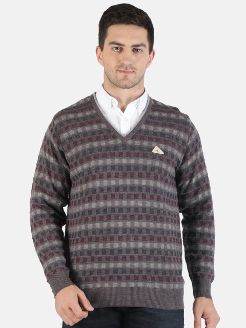 

Monte Carlo Men Brown & Grey Printed Pullover Sweater