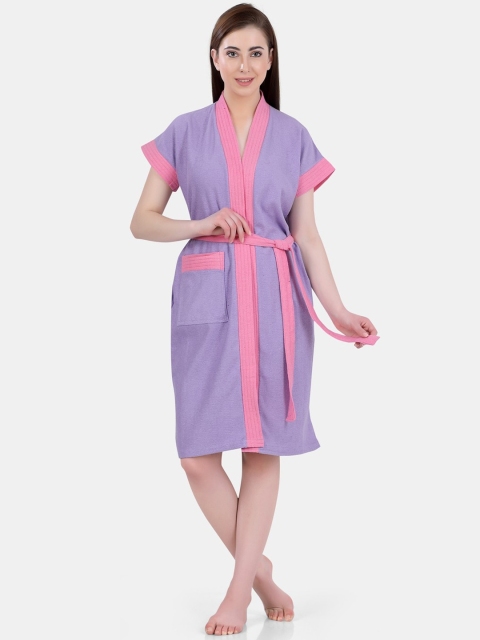 

POPLINS Woman Purple Solid Bathrobe