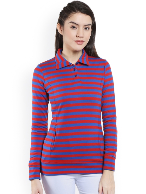 

Style Quotient Women Navy & Red Striped Top, Navy blue