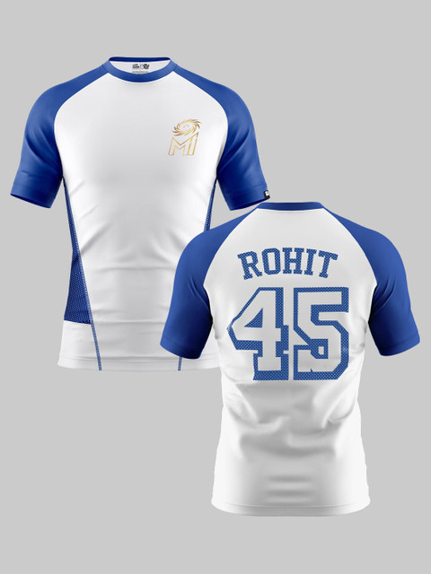 

The Souled Store Men White & Blue Colourblocked MI Fan Jersey T-shirt
