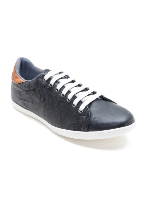 

Franco Leone Men Black Solid Leather Sneakers
