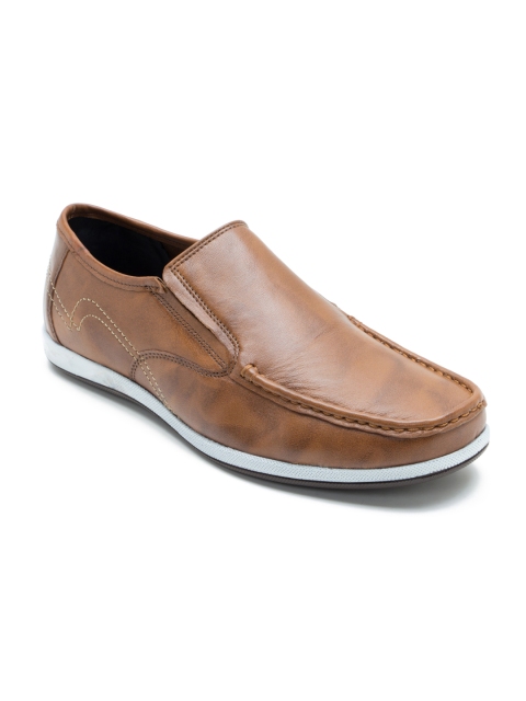 

Franco Leone Men Tan Brown Leather Semiformal Shoes