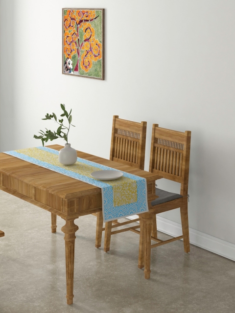 

EK BY EKTA KAPOOR Yellow & Blue Printed Cotton Table Runner