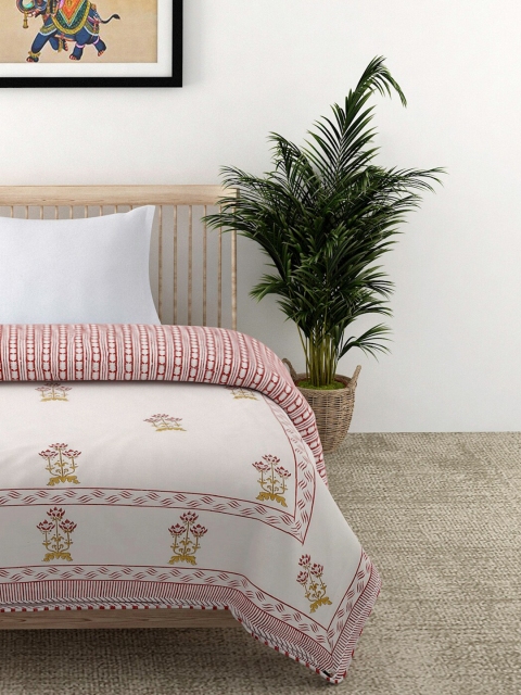 

EK BY EKTA KAPOOR White & Red Floral Summer 120 GSM Single Bed Dohar