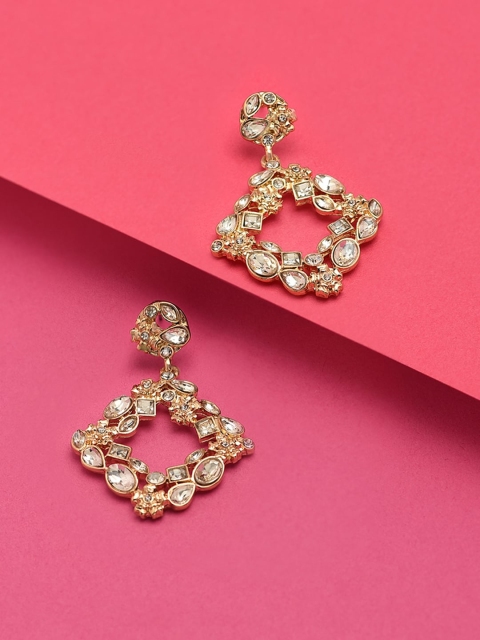 

Accessorize Women Gold Romantic Ramble Crystal Flower Doorknocker Earring