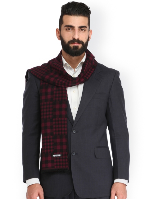 

Alvaro Castagnino Maroon Checked Muffler