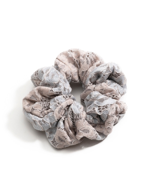 

MASQ Women Grey & Taupe Set of 2 Lace Scrunchie with Mask