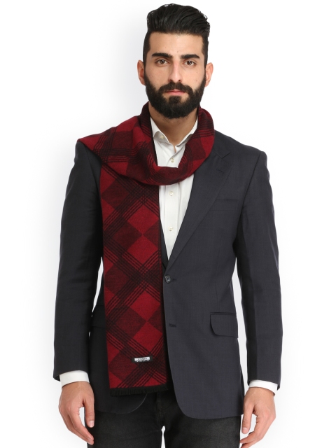 

Alvaro Castagnino Black & Maroon Checked Muffler