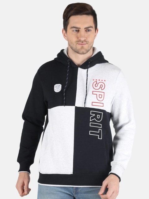 

Monte Carlo Men Navy Blue Colourblocked Hooded Sweatshirt