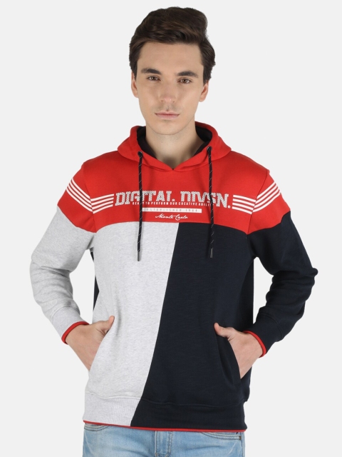 

Monte Carlo Men Red Colourblocked Hooded Sweatshirt