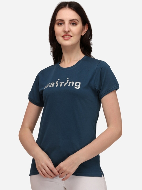 

Lenissa Women Blue Typography Printed Bio Finish T-shirt