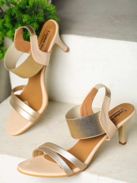 

LONDON STEPS Gold-Toned Kitten Sandals