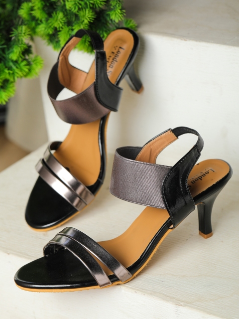 

LONDON STEPS Grey Textured Kitten Pumps
