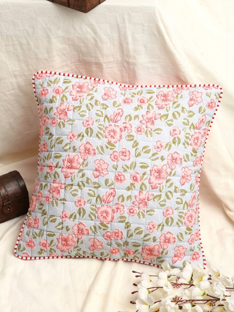 

EK Blue & Pink Floral Square Cushion Covers