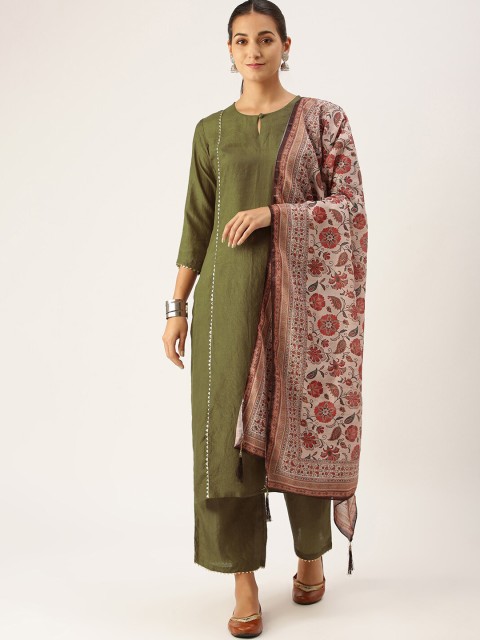 

Somras Women Green Empire Kurta with Palazzos & Dupatta
