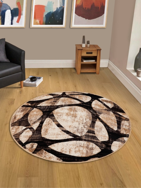 

OBSESSIONS White & Black Abstract Printed Carpet