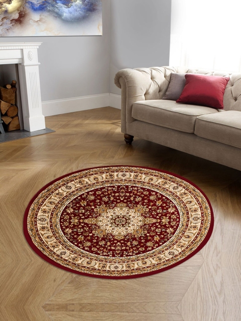 

OBSESSIONS Red & Beige Ethnic Motifs Carpet