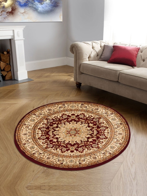 

OBSESSIONS Beige & Brown Ethnic Motifs Self-Design Carpet