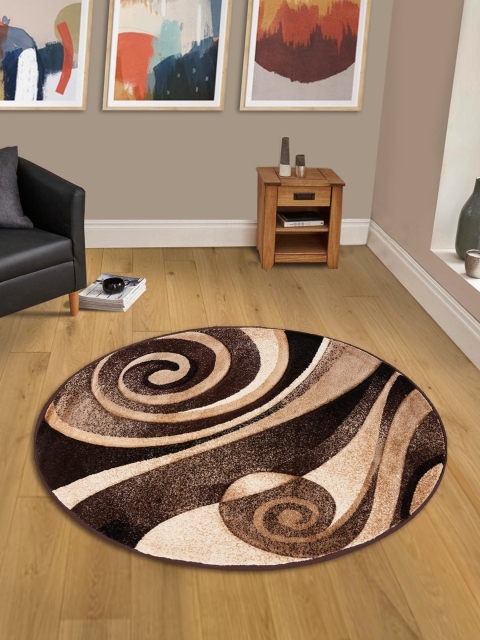 

OBSESSIONS Brown Abstract Centerpiece Carpet