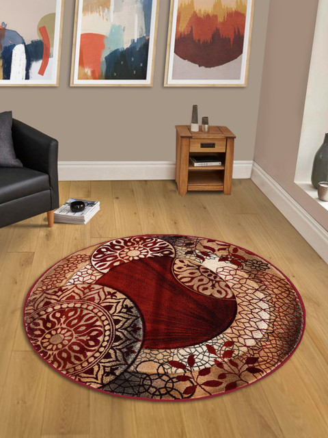 

OBSESSIONS Brown Traditional Centerpiece Carpet