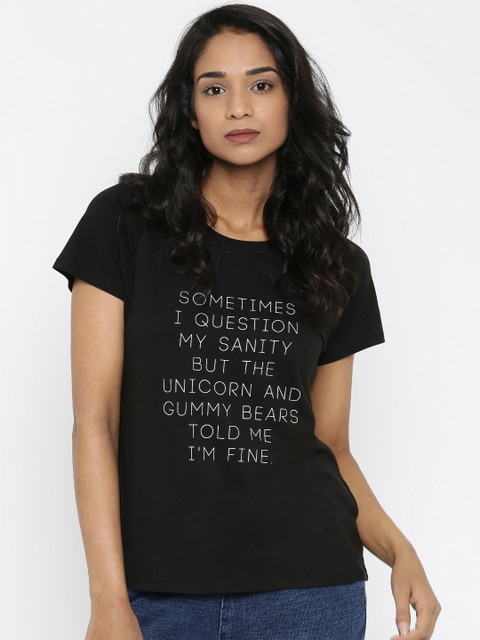 

ONLY Women Black Printed Top